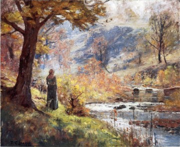  landschaften - Morgen von der Strom Impressionist Indiana Landschaften Theodore Clement Steele